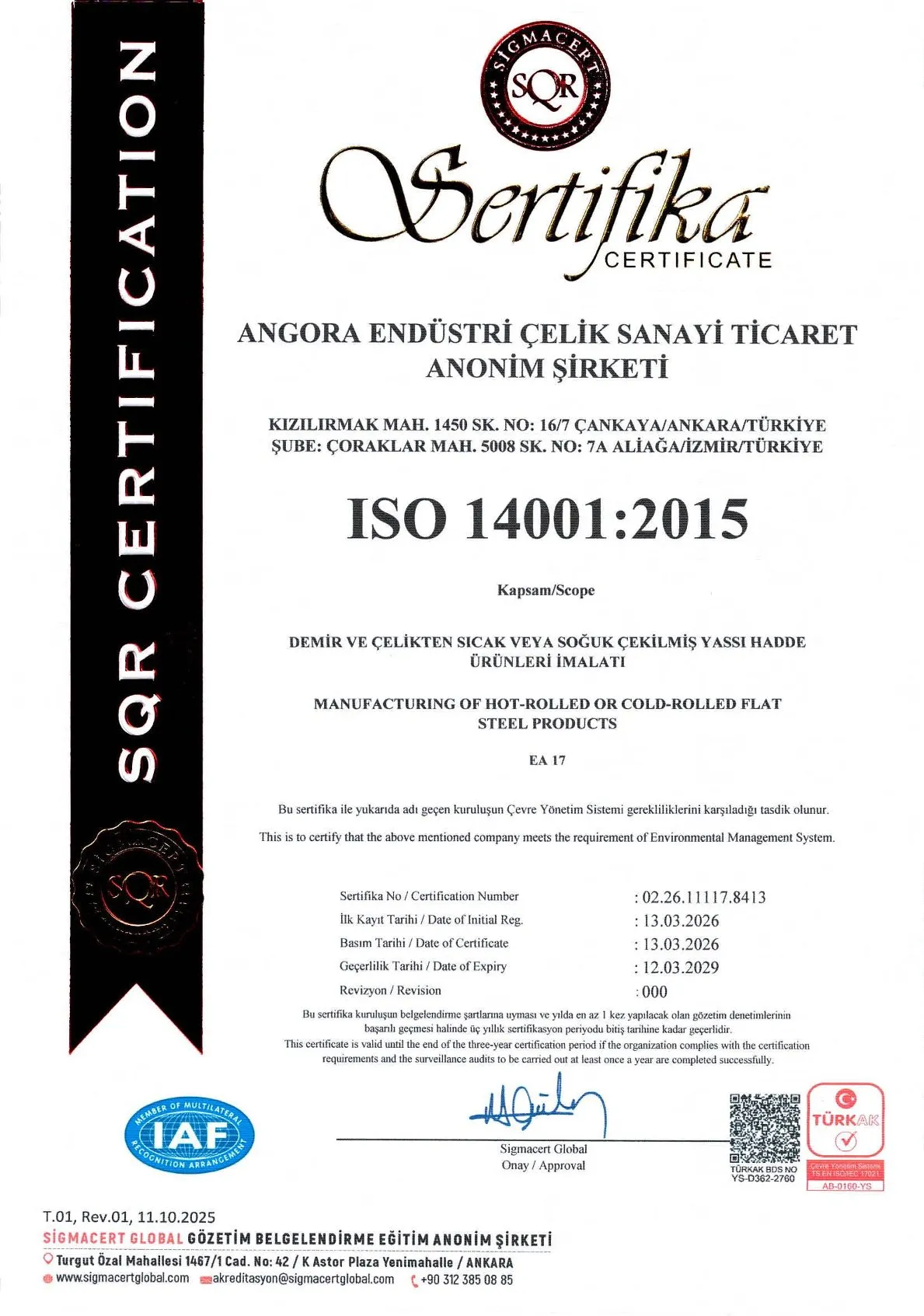 ISO 14001:2015 belge onizlemesi