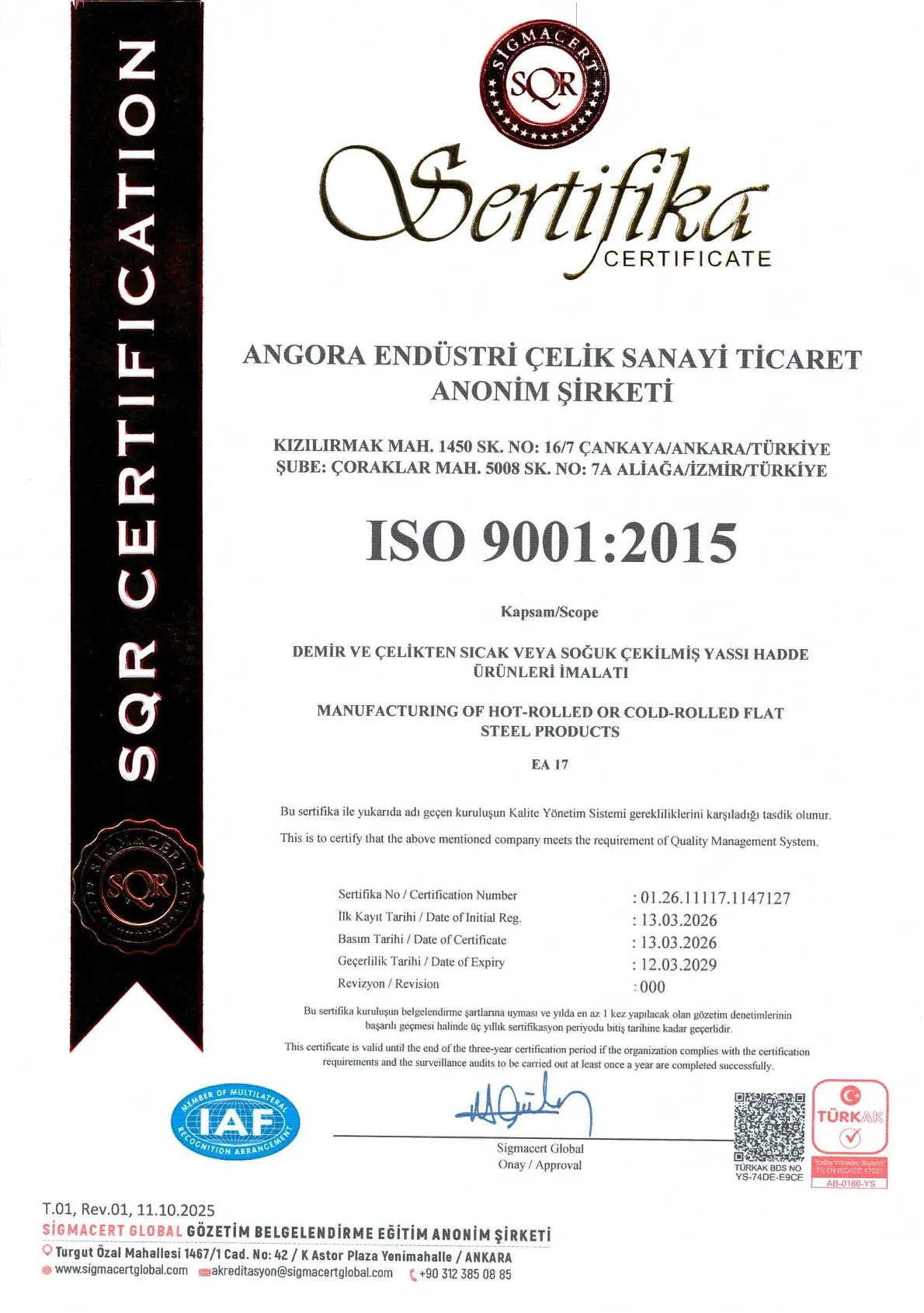 ISO 9001:2015 belge onizlemesi